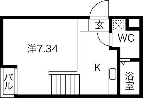 ピアチェーレ新栄(1K/2階)の間取り写真