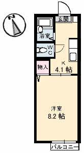 プレザントハイツ(1K/1階)の間取り写真