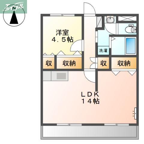 サンライズ2番館(1LDK/1階)の間取り写真