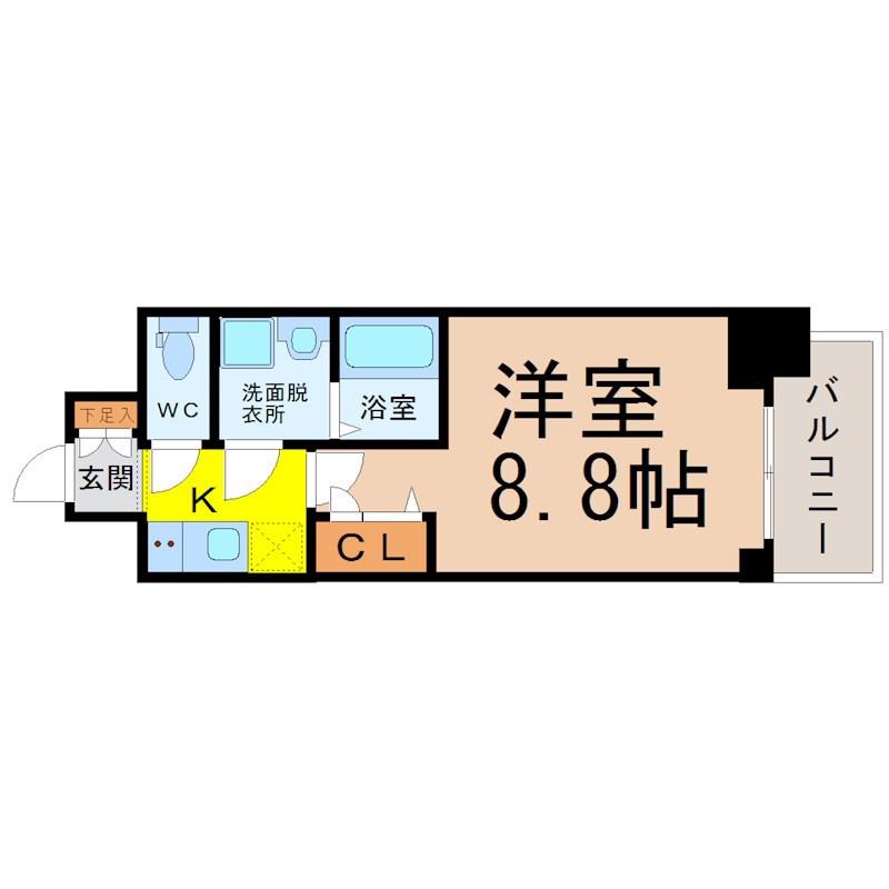 プレサンス錦通 THE 葵(1K/7階)の間取り写真