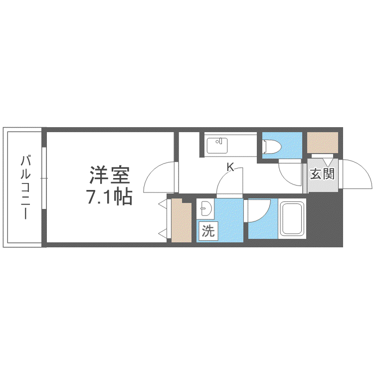 ALESIA北円山(1K/5階)の間取り写真