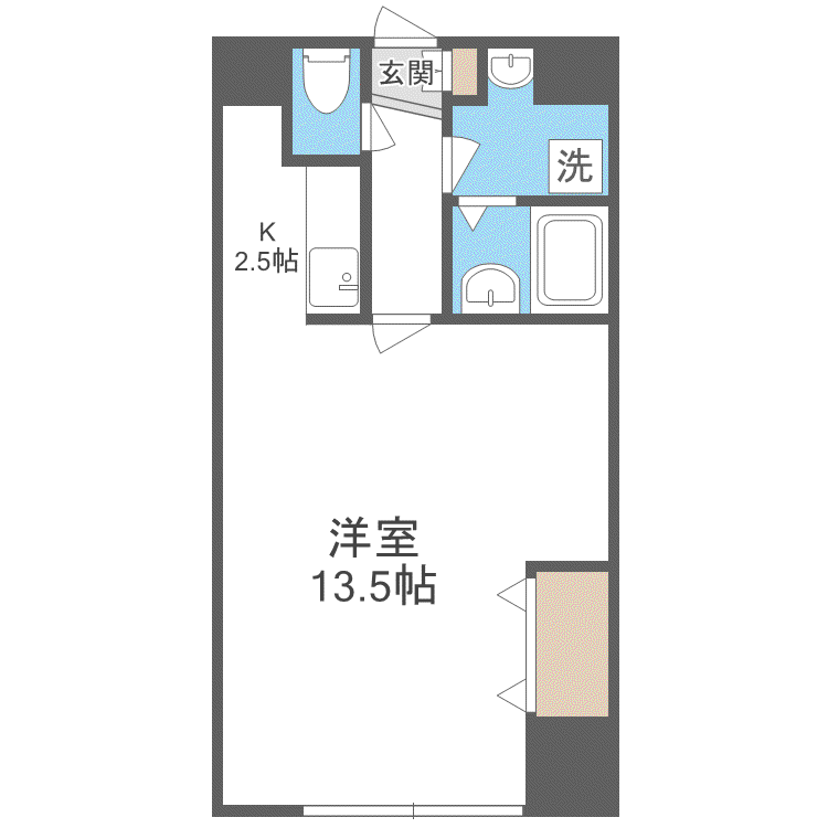 ラポート二十四軒(1K/5階)の間取り写真