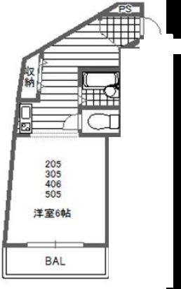 大宝小阪本町ルグラン(ワンルーム/4階)の間取り写真