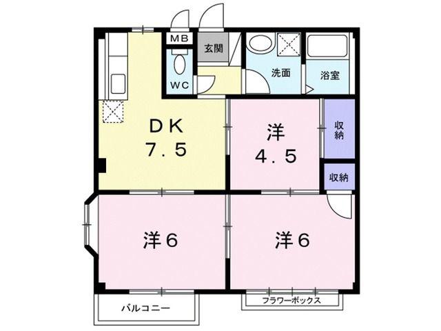 エルディム宮本(3DK/2階)の間取り写真