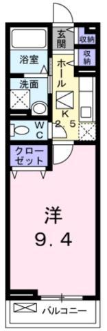 ライラック(1K/1階)の間取り写真