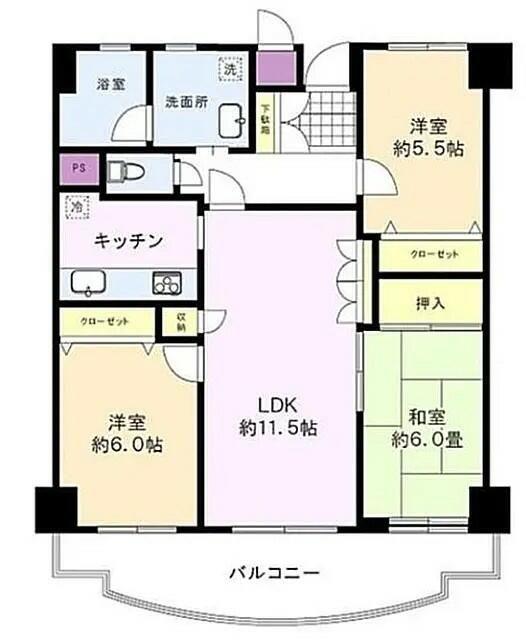 メイプルヴィラ(3LDK/2階)の間取り写真