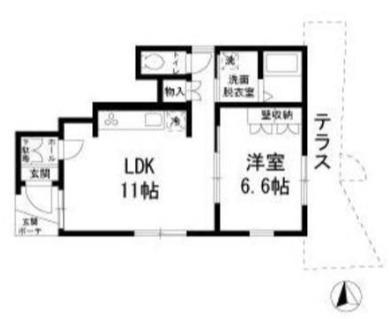 GRAN WOOD(1LDK/1階)の間取り写真