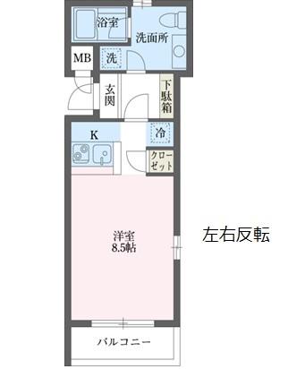 ドルフィン西新宿(1K/4階)の間取り写真