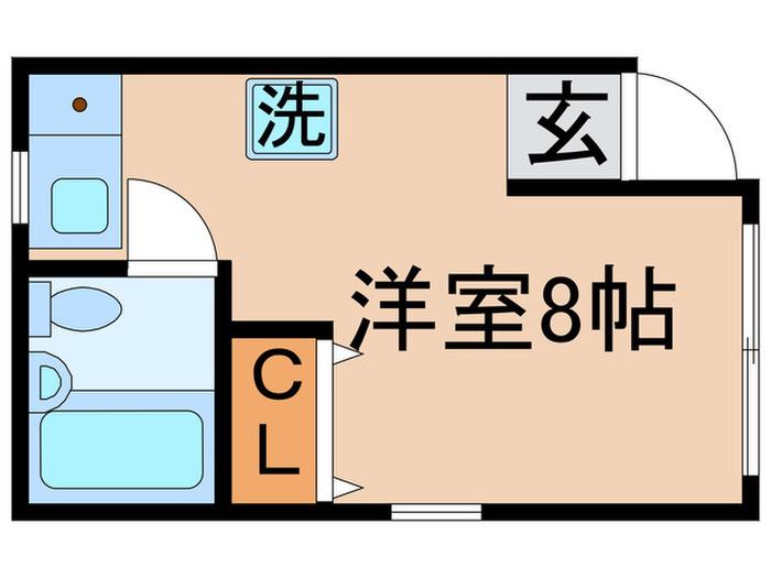 鈴木ハイツ(ワンルーム/1階)の間取り写真