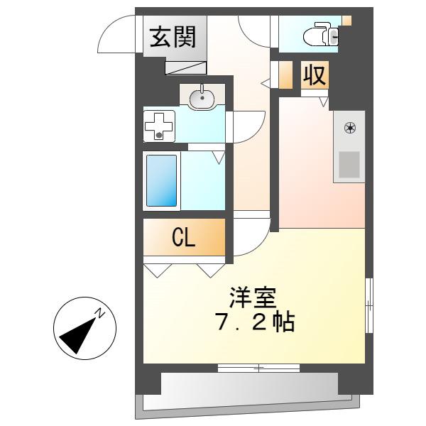 アール押切(1K/4階)の間取り写真