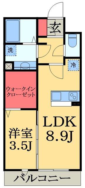 ベイリーフ(1LDK/3階)の間取り写真