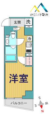 SHOKEN RESIDENCE横浜山手(1K/6階)の間取り写真