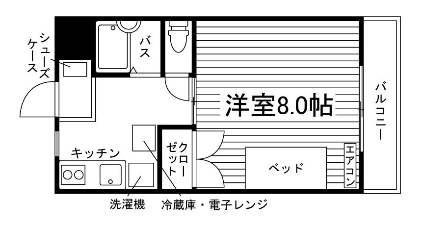 コスモスメゾンI(1K/1階)の間取り写真