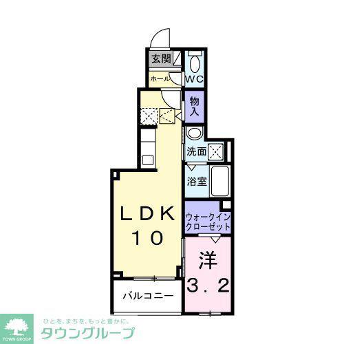 エヴァーガーデン町屋(1LDK/1階)の間取り写真