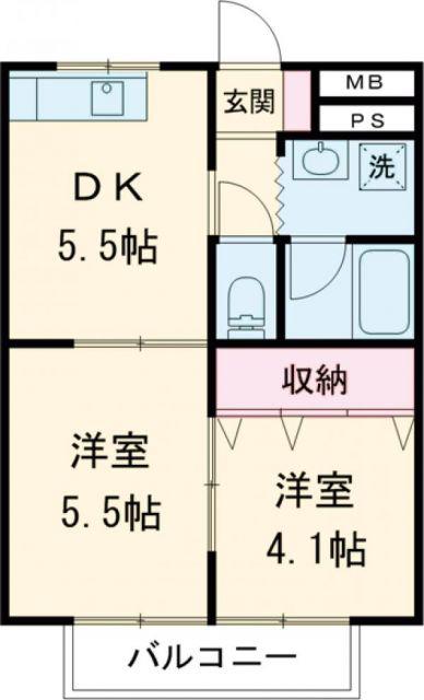 コートエンジェル(2DK/1階)の間取り写真