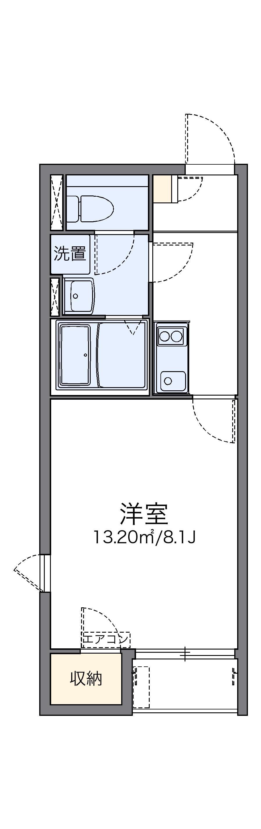 レオネクスト九都(1K/2階)の間取り写真