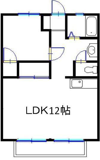 コーポ御立(1LDK/2階)の間取り写真