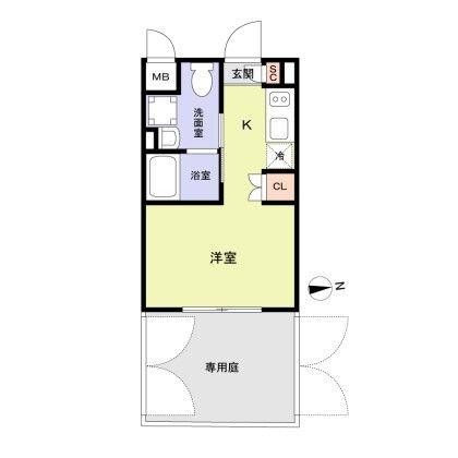 ASTILE高田馬場(ワンルーム/1階)の間取り写真