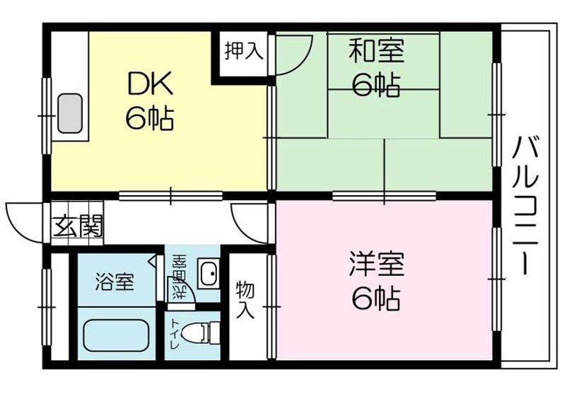 エスポワールささゆり(2DK/3階)の間取り写真