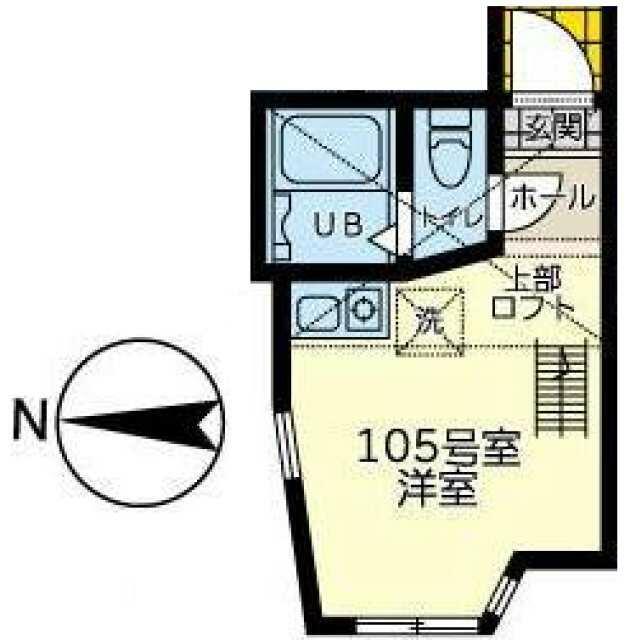 ユナイト戸塚ヴェルサイユの杜(ワンルーム/1階)の間取り写真