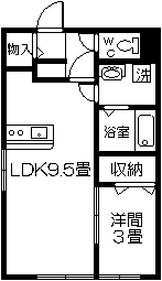 ナチュール清和(1LDK/1階)の間取り写真