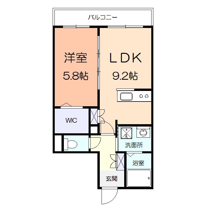 エバーグリーンフォレスト(1LDK/3階)の間取り写真