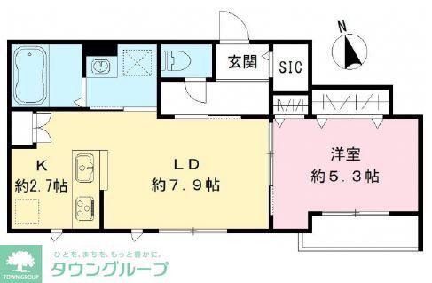 SERENO S. セレーノエス(1LDK/1階)の間取り写真