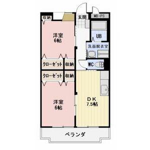 リンピアE&A(2DK/1階)の間取り写真