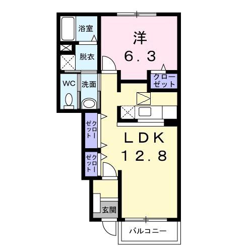 メゾン・ド・ナールVI(1LDK/1階)の間取り写真