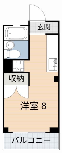 メゾンマルキ(1K/1階)の間取り写真