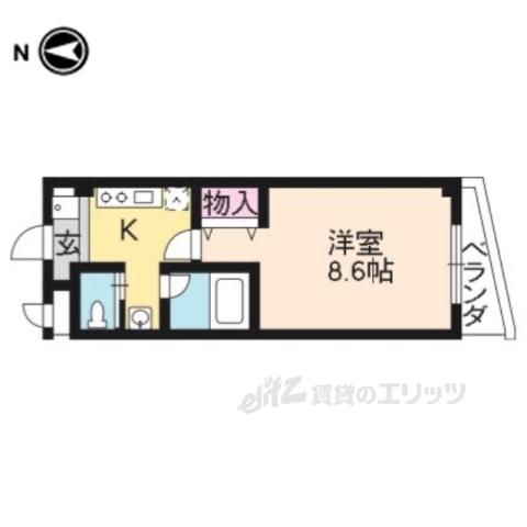 ESTUDIO-R(1K/2階)の間取り写真