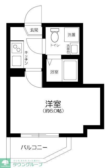GLUCK船橋(1K/1階)の間取り写真