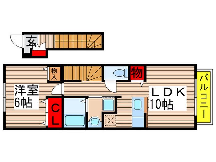 フォーサンズIII(1LDK/2階)の間取り写真