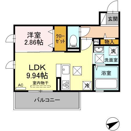 セレブ日吉(1LDK/1階)の間取り写真