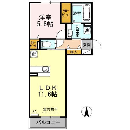 リーブリング(1LDK/3階)の間取り写真