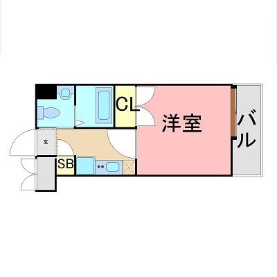 ダイナコートエスタディオレシェンテ(1K/8階)の間取り写真