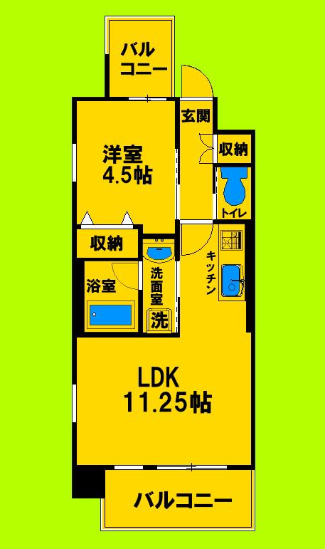 プレジオ江坂サース(1LDK/8階)の間取り写真