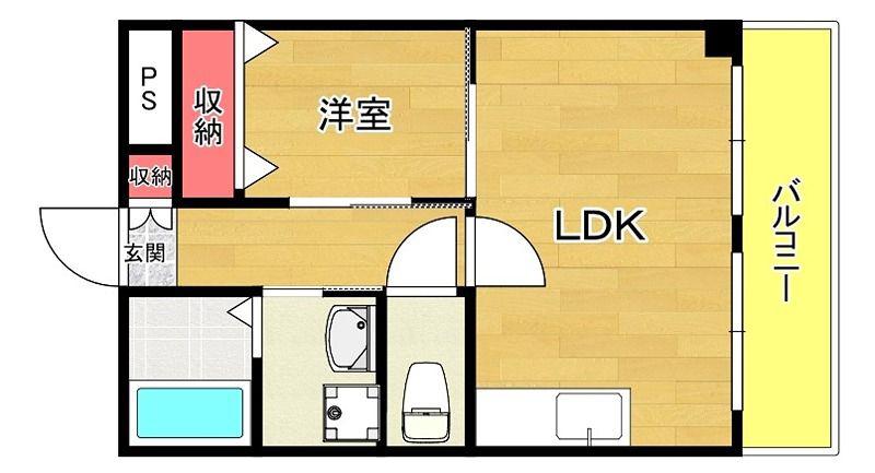 ポートヴィラメイセイ(1LDK/7階)の間取り写真