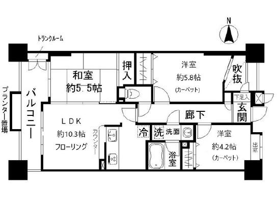 ライオンズステーションプラザ西大島第2(3LDK/6階)の間取り写真