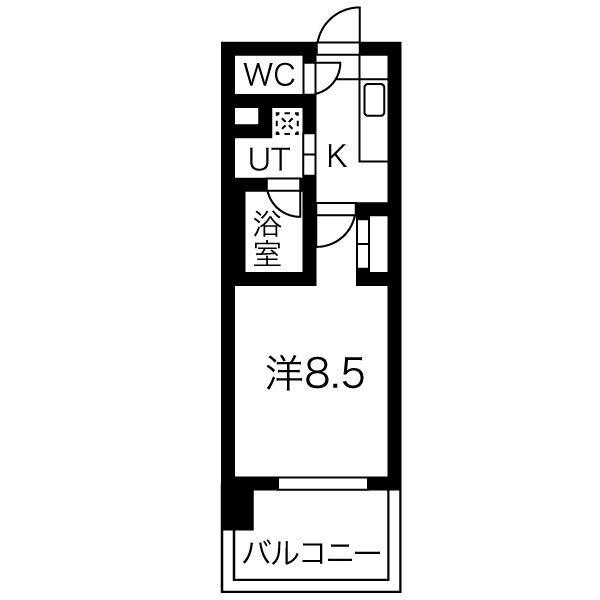 タウンライフ千種(1K/2階)の間取り写真