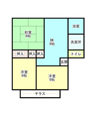 メゾニティヴィラA(3DK/2階)の間取り写真