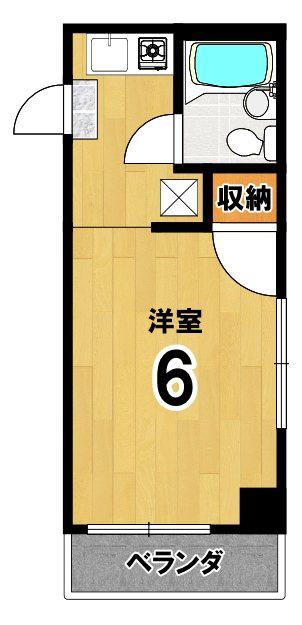ヒノキハイツ(ワンルーム/3階)の間取り写真