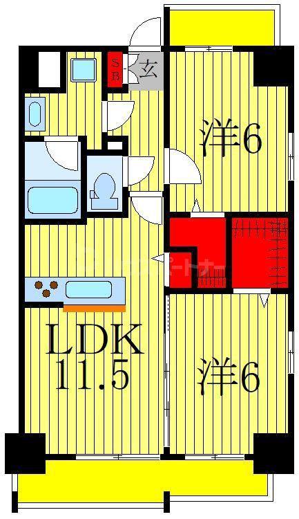 ルーチェV(2LDK/4階)の間取り写真