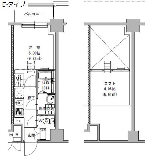 S-RESIDENCE植田ASOLEA(1K/14階)の間取り写真