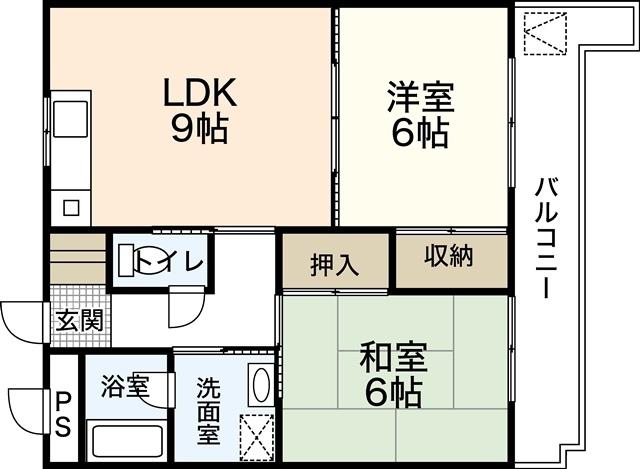 サンピア21 ナカムラ(2LDK/3階)の間取り写真