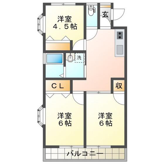 ラピス桜橋(3DK/3階)の間取り写真