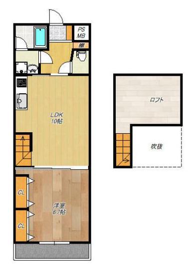 ミルテ日吉(1LDK/2階)の間取り写真