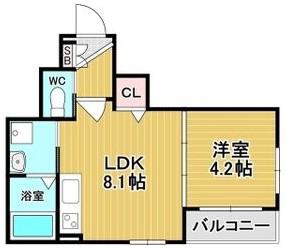 GRAND SUWA(1LDK/3階)の間取り写真