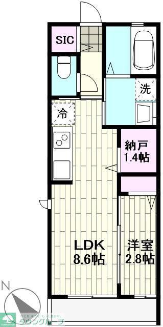 シュワビーンズ(1LDK/1階)の間取り写真