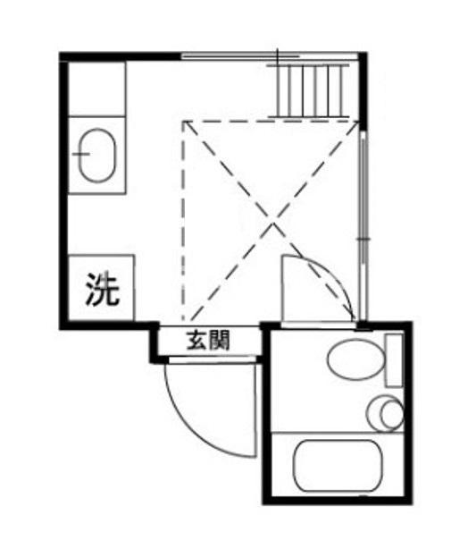 あすかアパートメント中台(ワンルーム/1階)の間取り写真